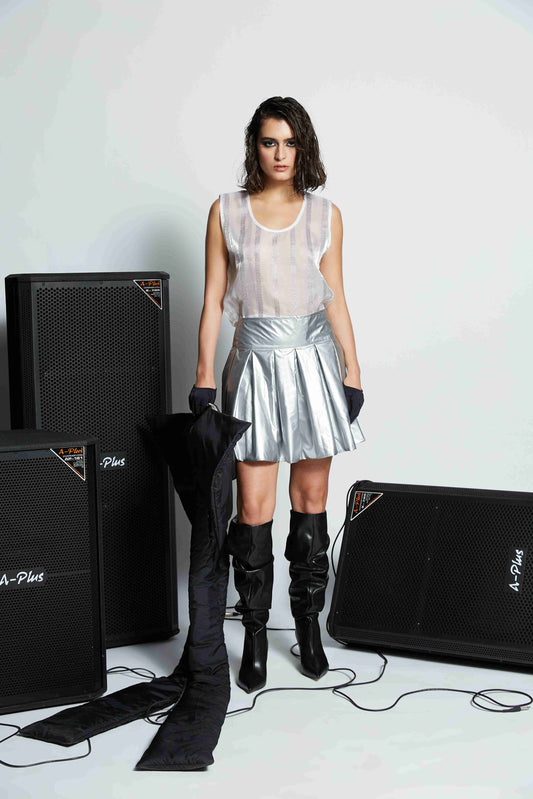 High-waist Pleated Skirt