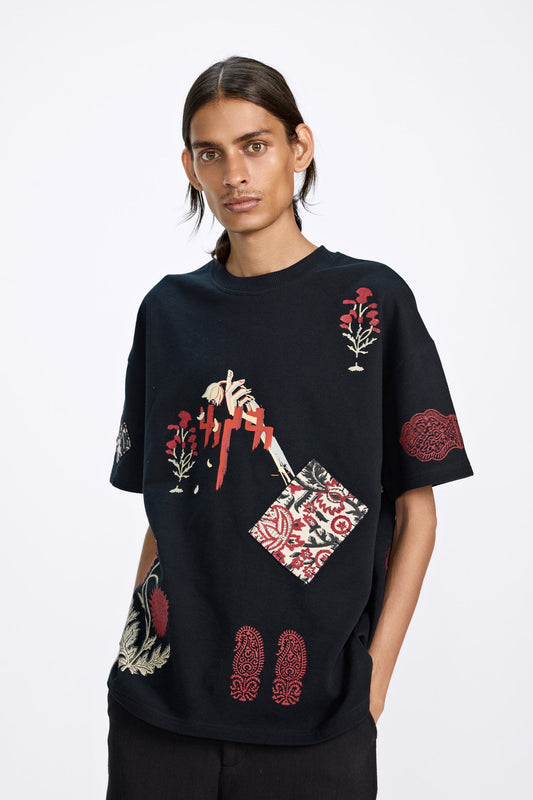 Thinking Loud' Block-Printed T-shirt