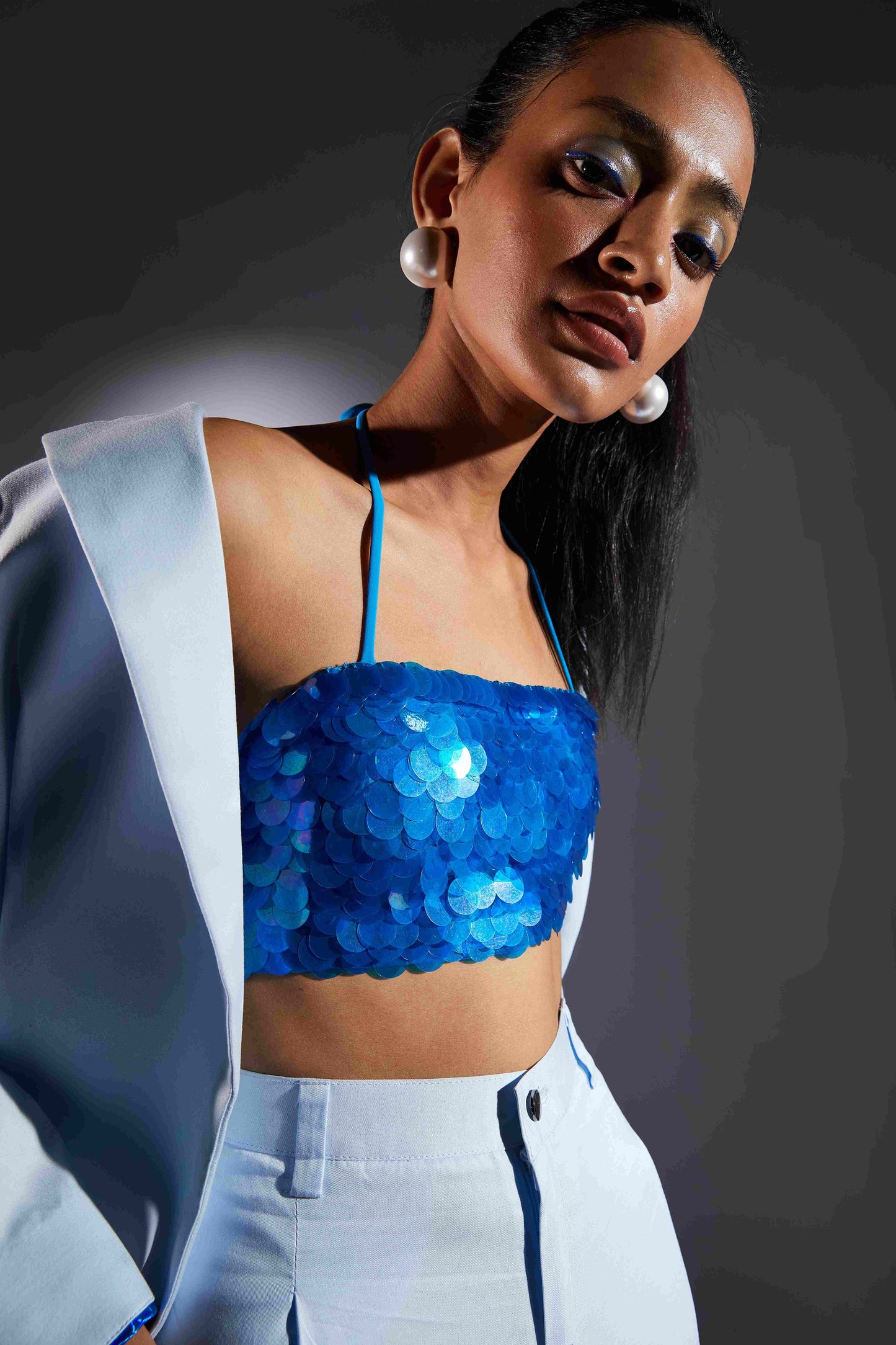 Blue Sequins Bralette