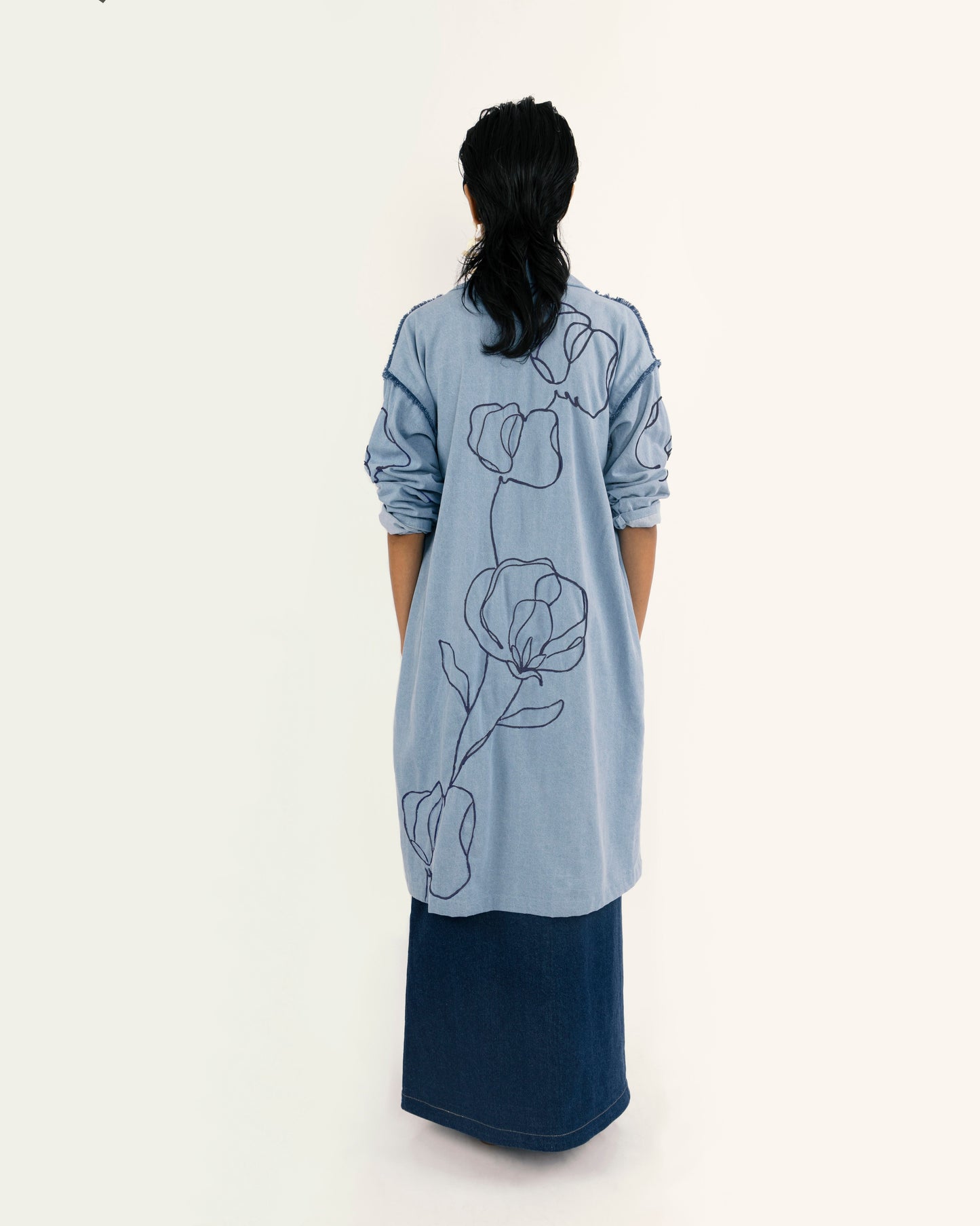 CONTRAST CORDING DUSTER