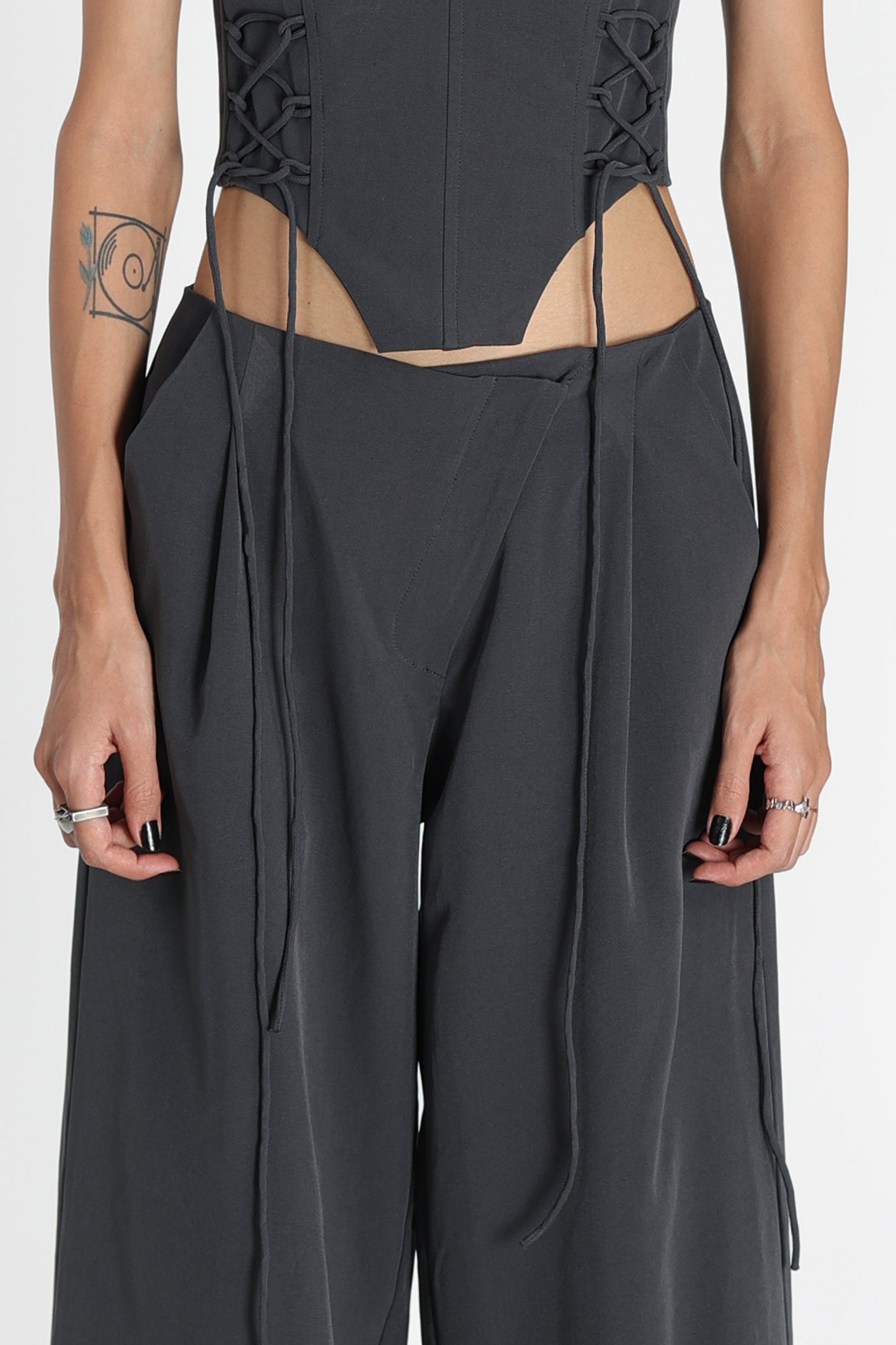 BUNNY EARS CORSET TOP PAIRED UP WITH ANGLE FLY PANTS