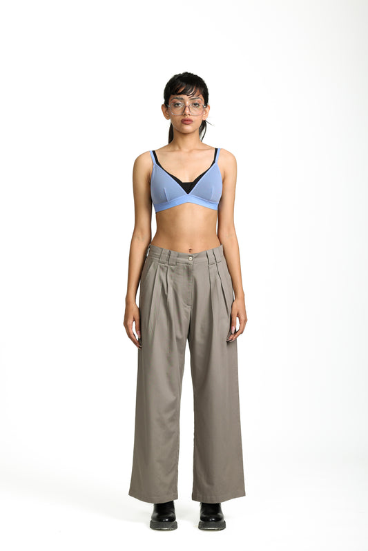 BOX-PLEAT PANTS