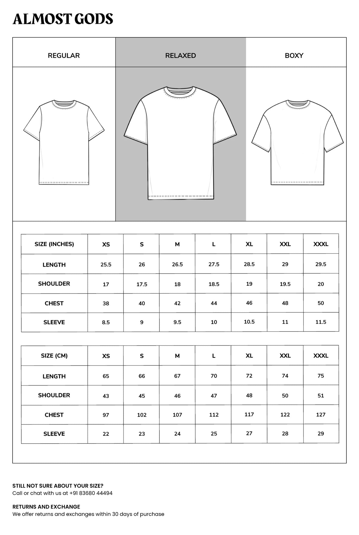Size chart