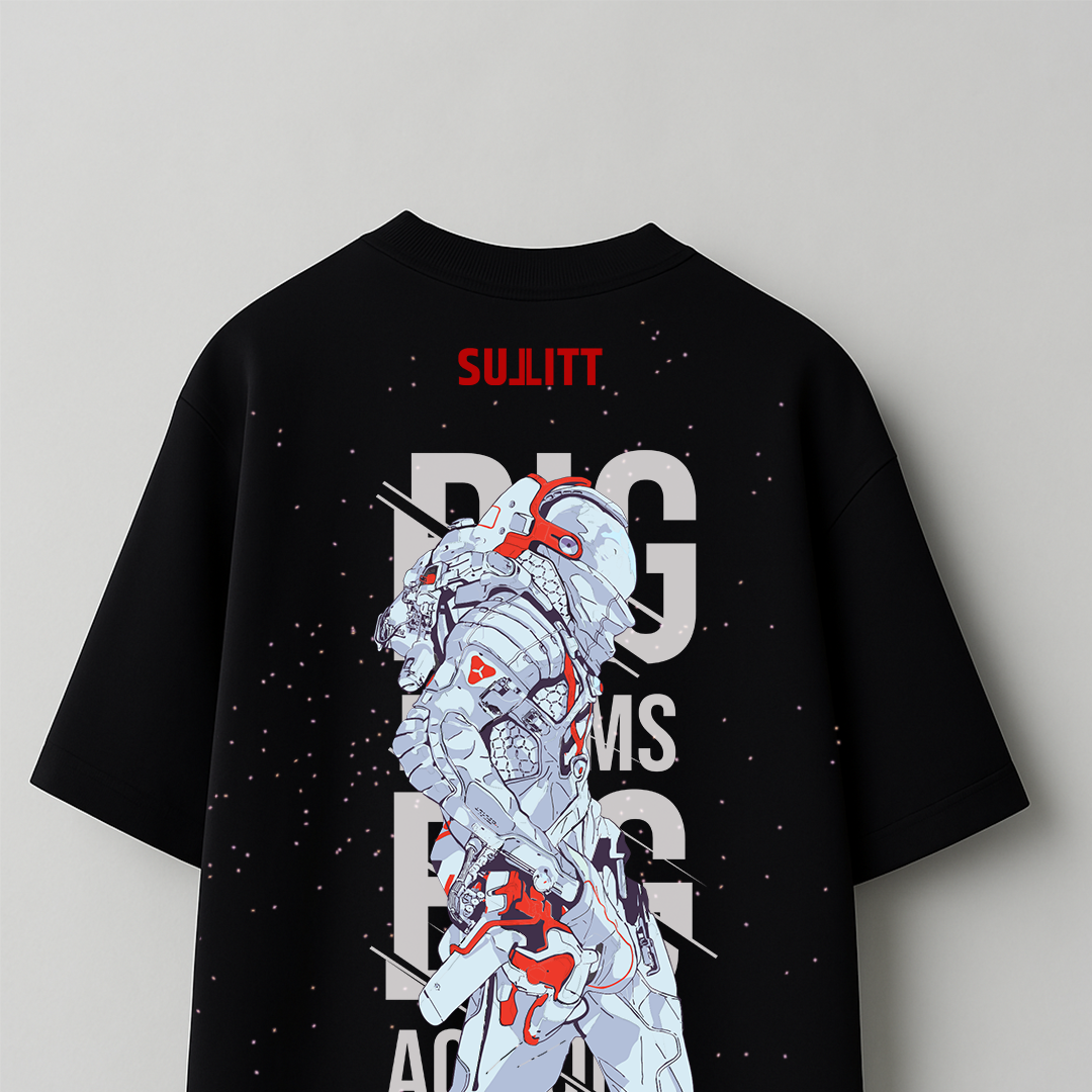 MOON WALKER BLACK OVERSIZED T-SHIRT