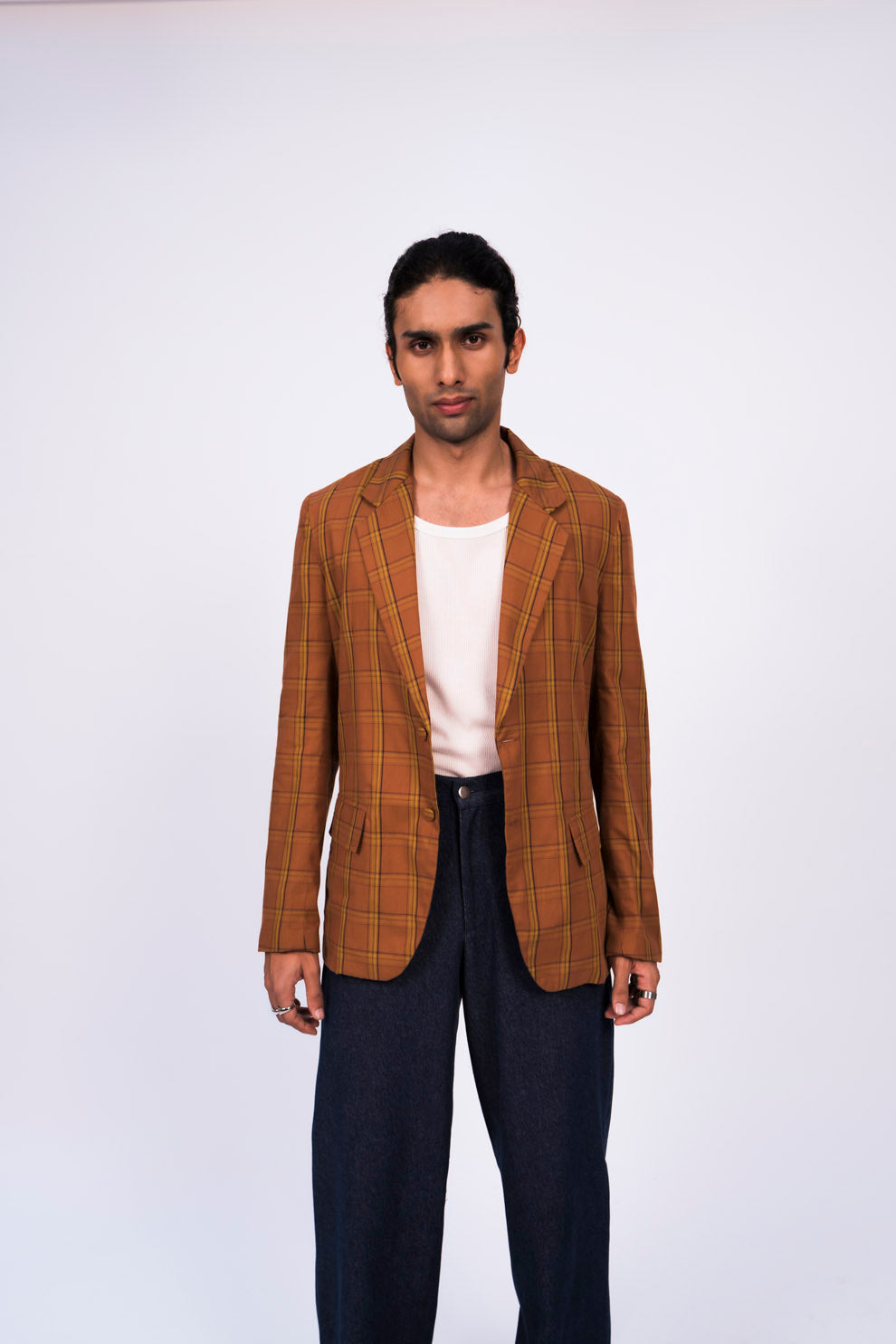 BROWN CHECK BLAZER