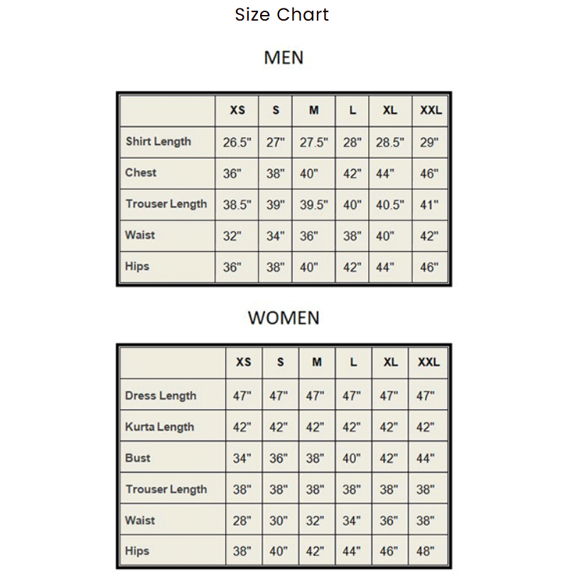 Size chart
