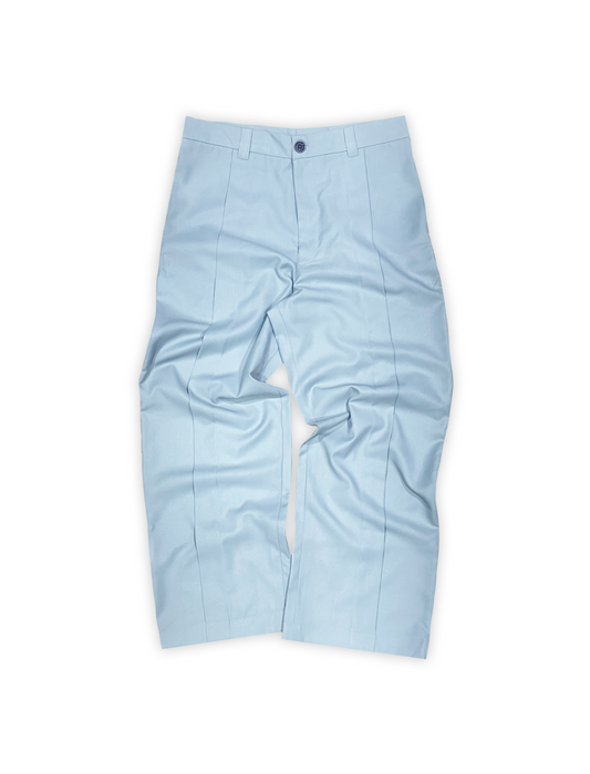 BASIC PLEATED PANTS IN ASH BLUE