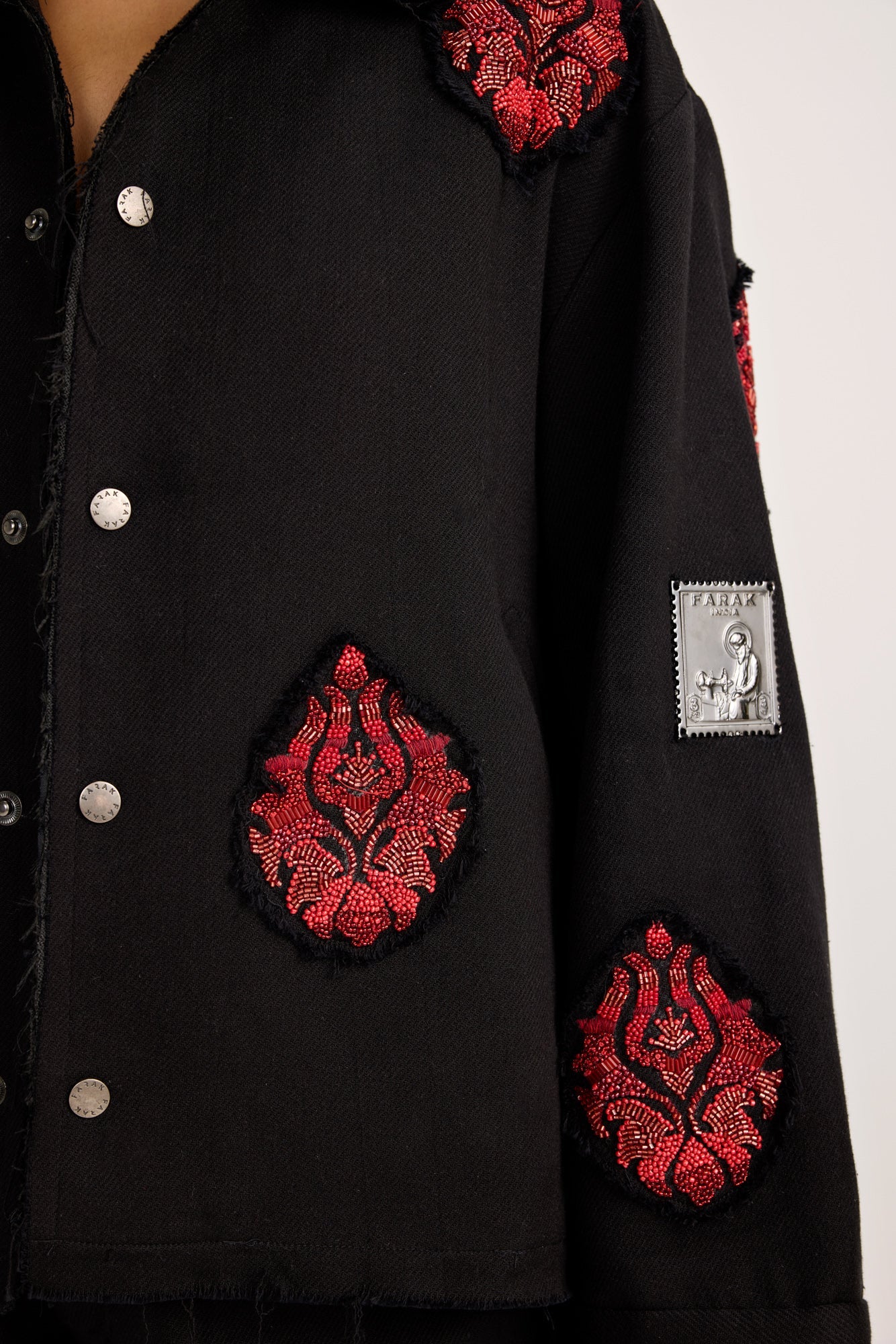 Unisex Hand Embriodered Black - Jacket