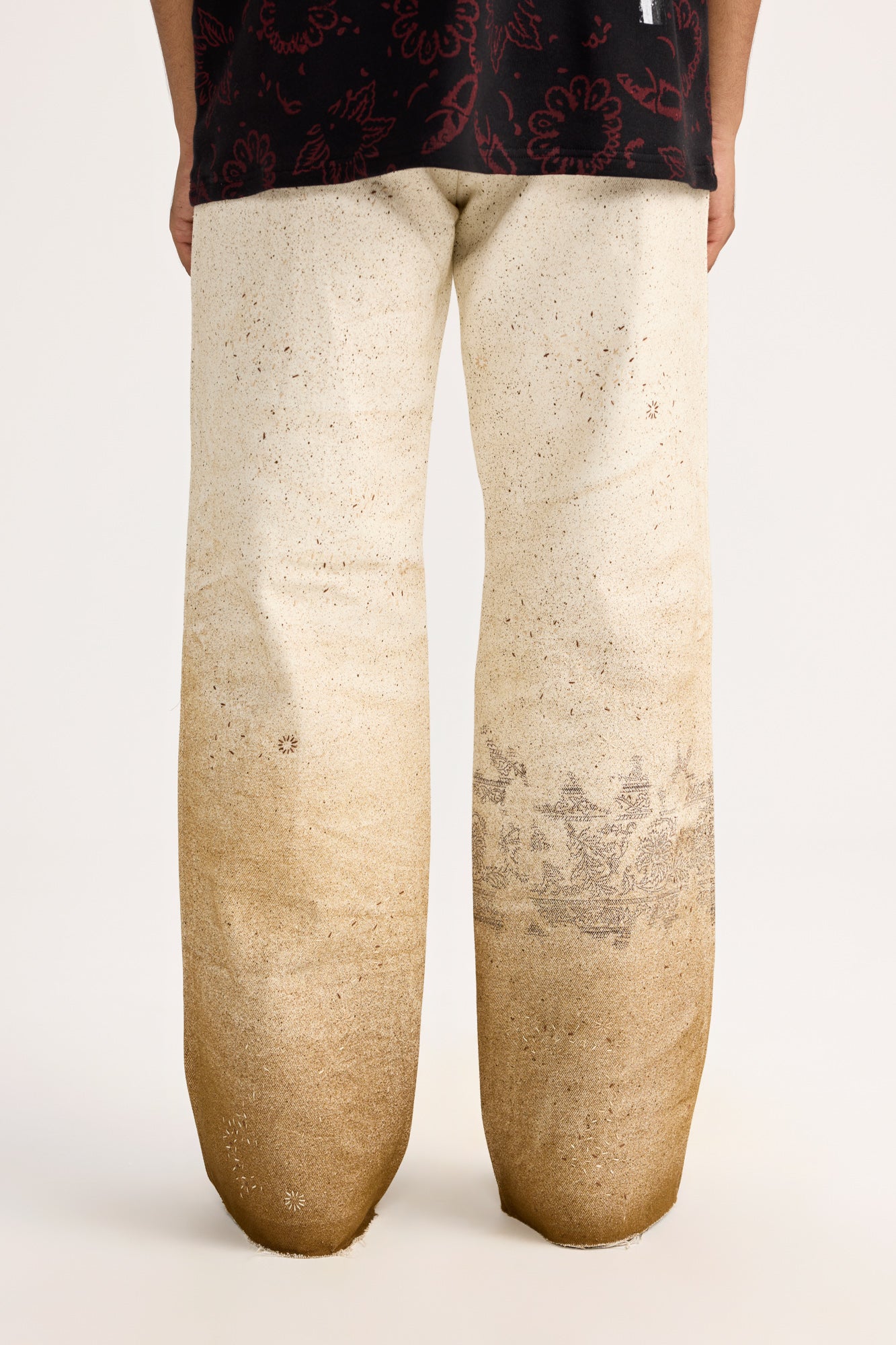 Unisex Burning Flower Handmade - Pants