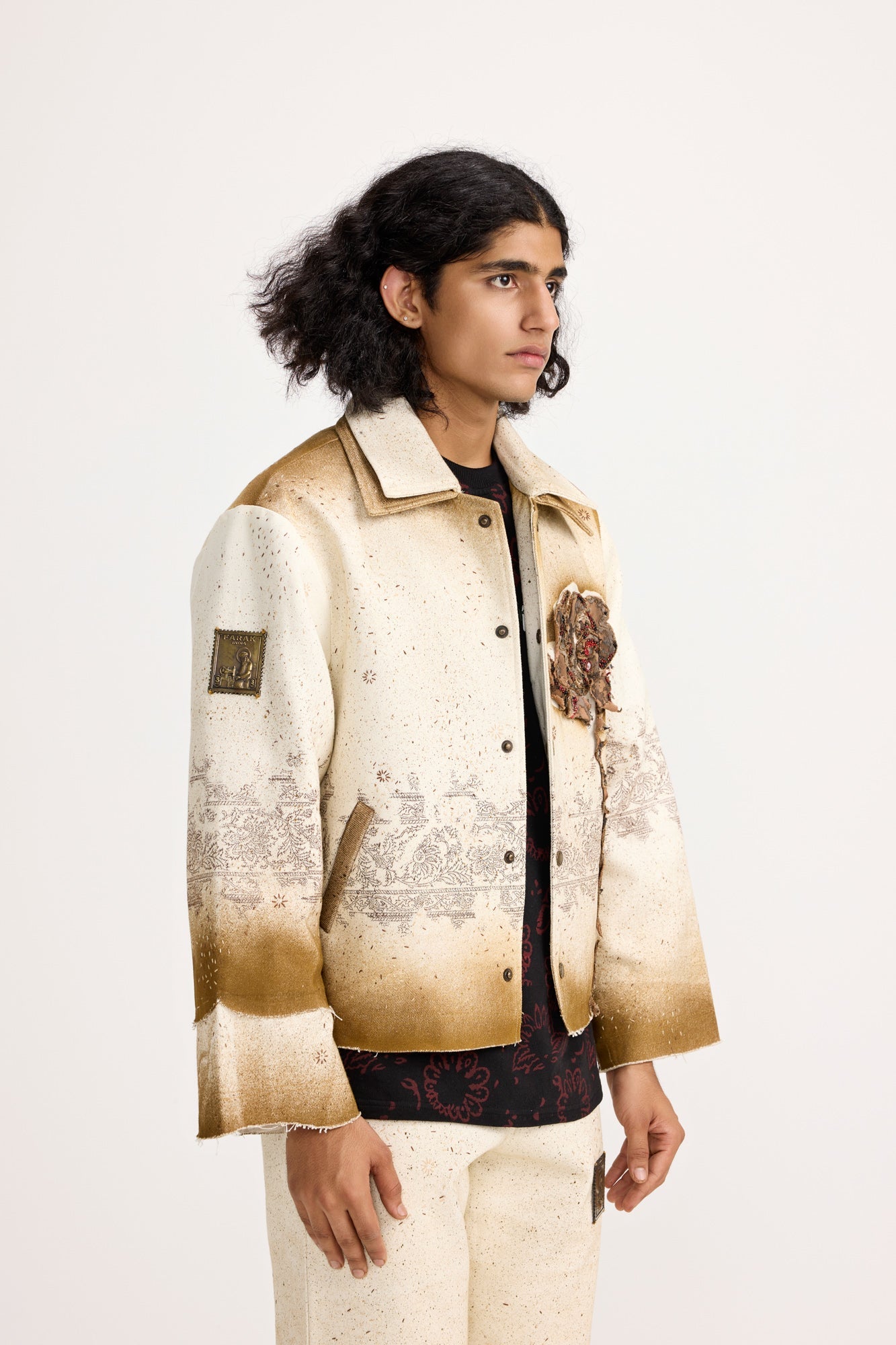 Unisex Burning Flower Handmade - Jacket