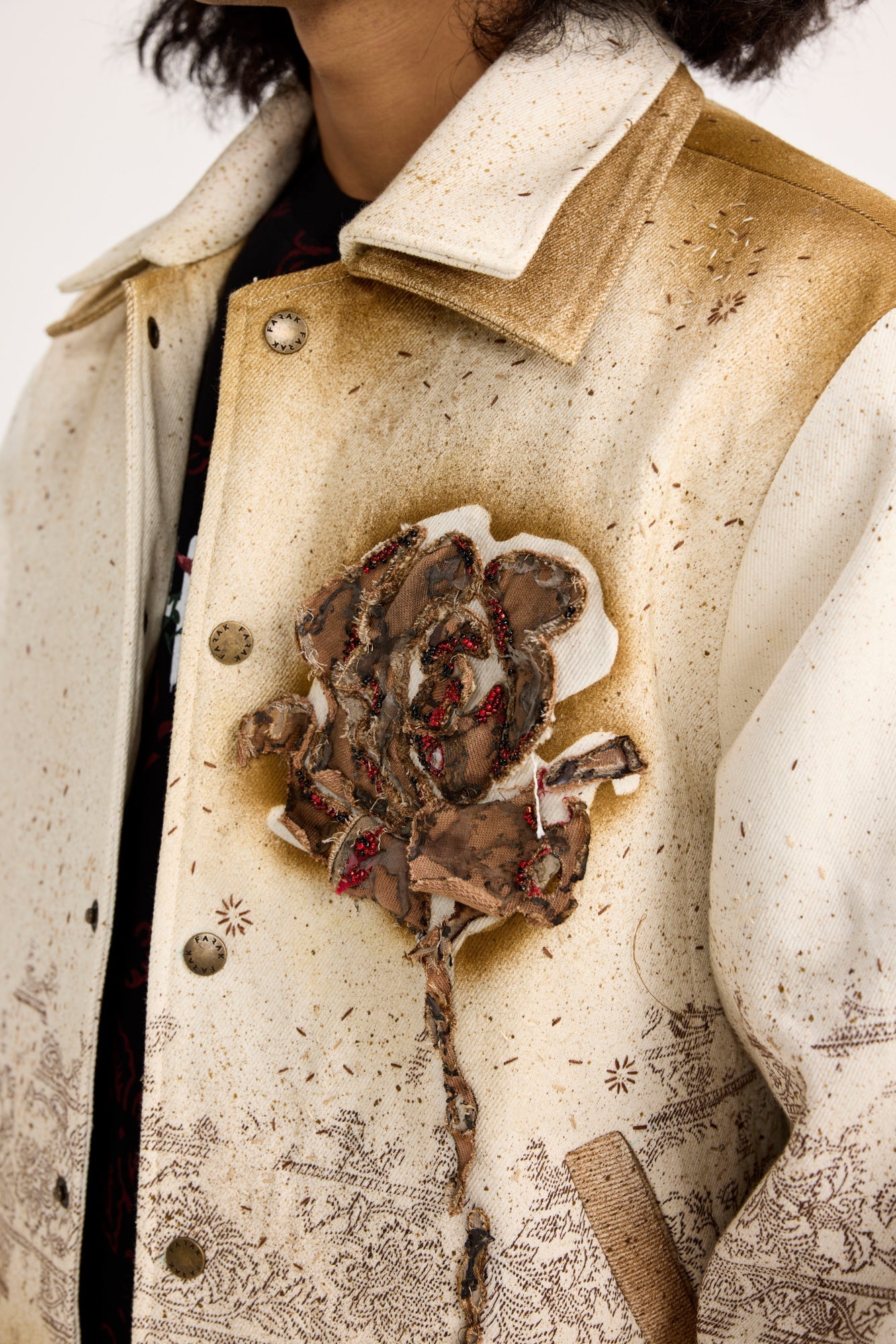 Unisex Burning Flower Handmade - Jacket