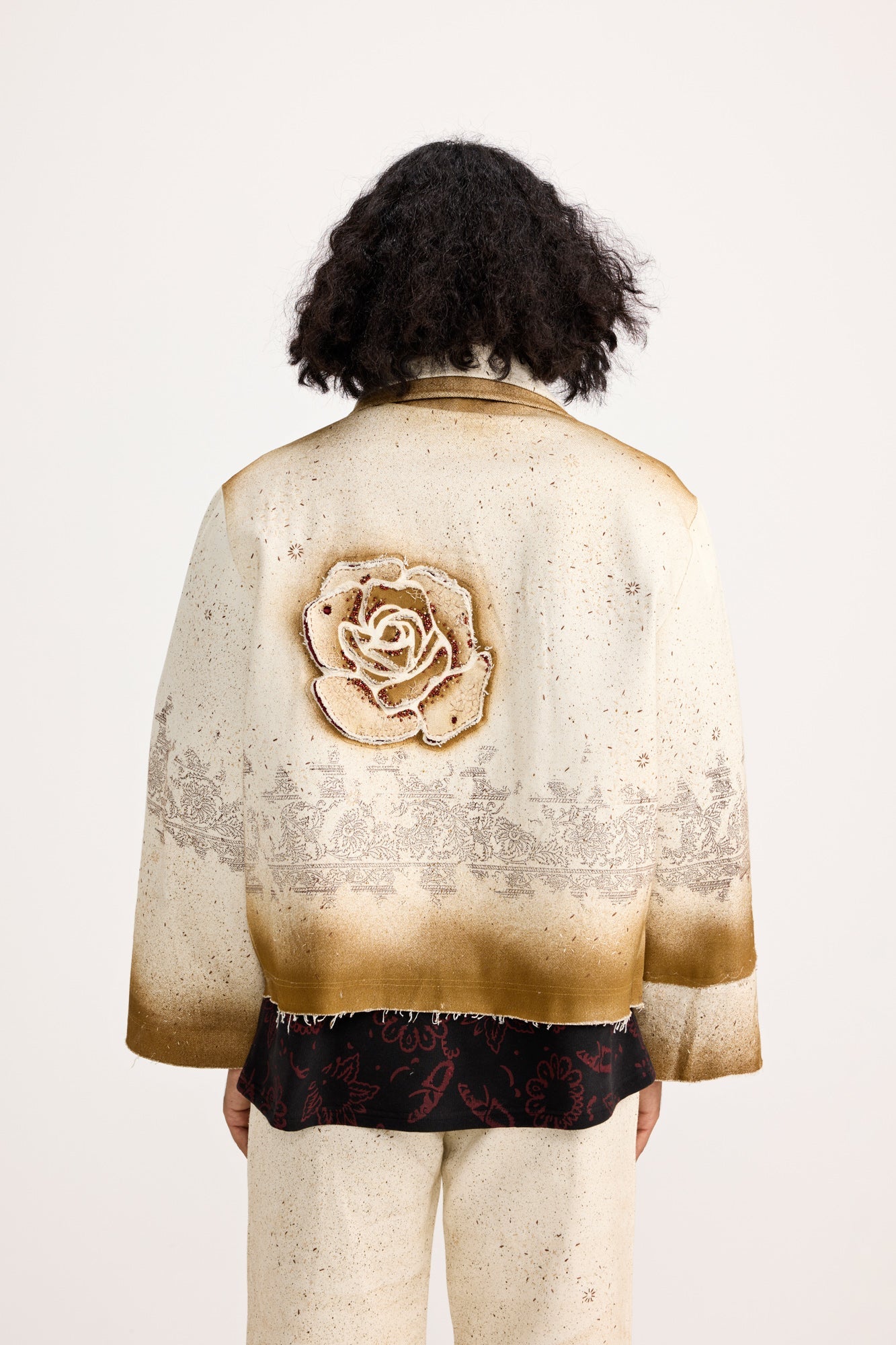 Unisex Burning Flower Handmade - Jacket