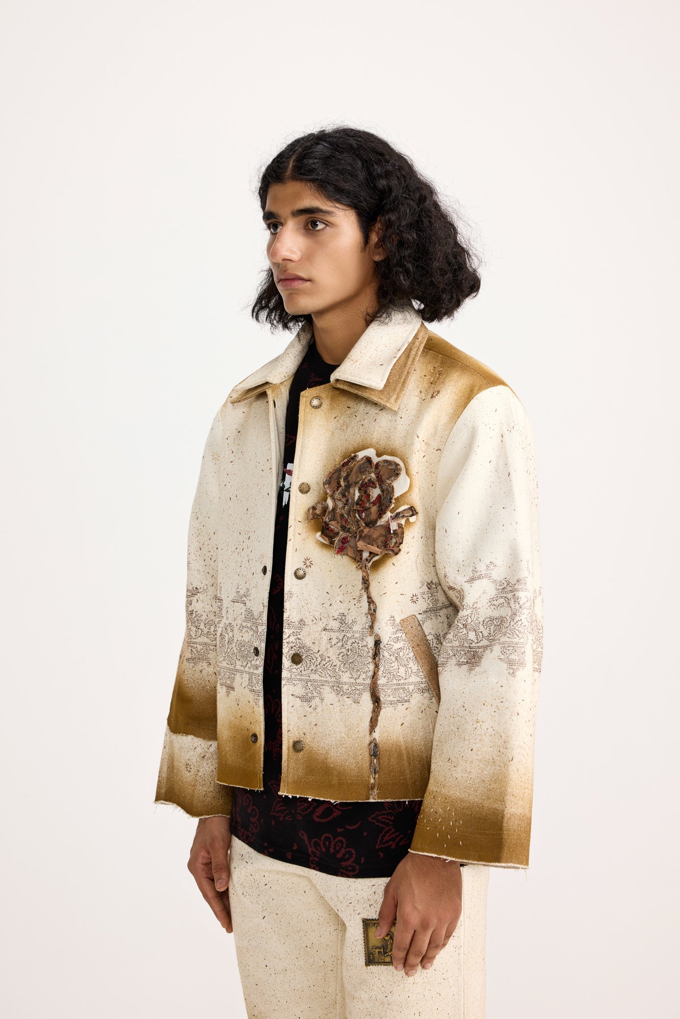 Unisex Burning Flower Handmade - Jacket