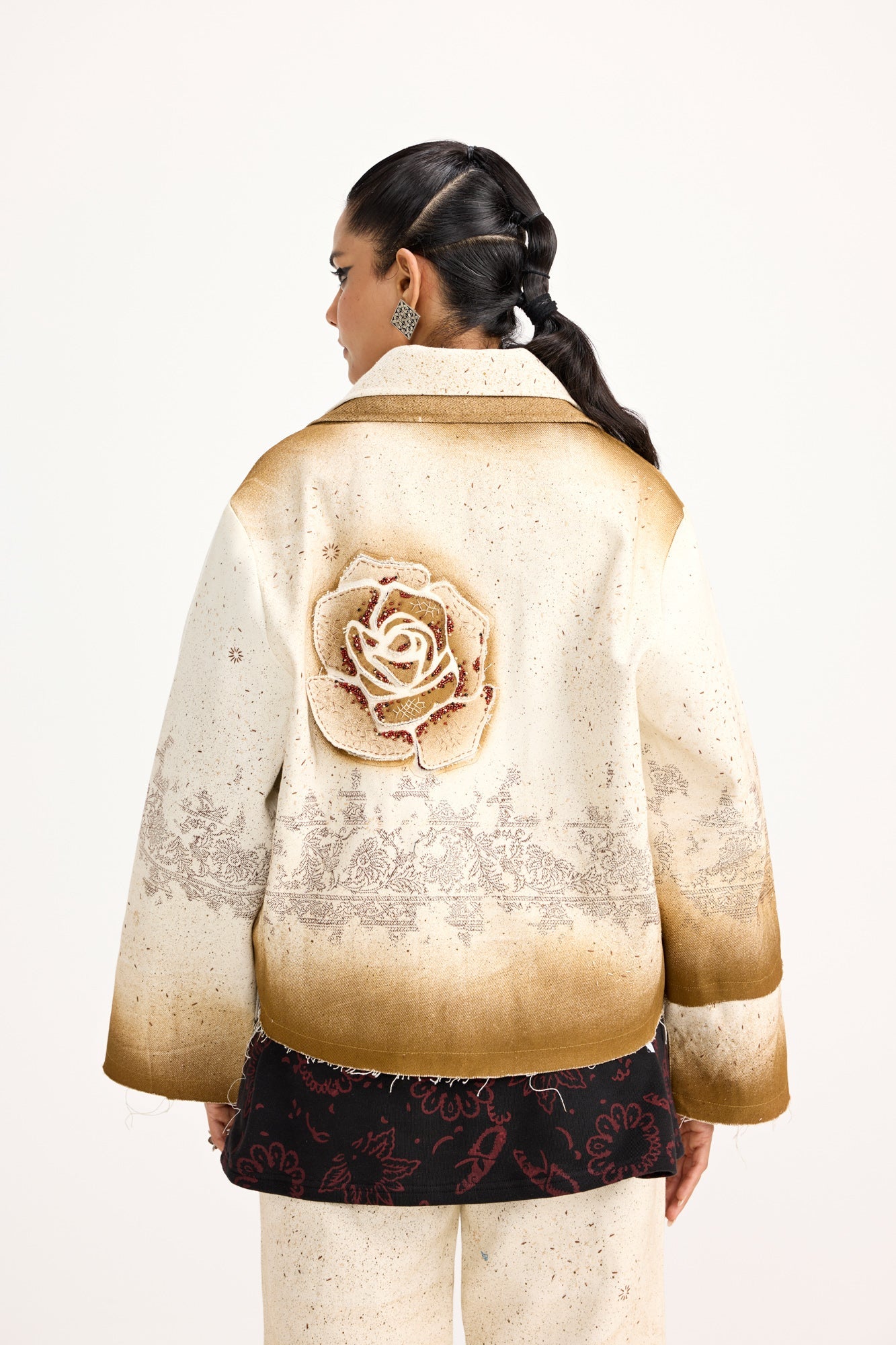 Unisex Burning Flower Handmade - Jacket