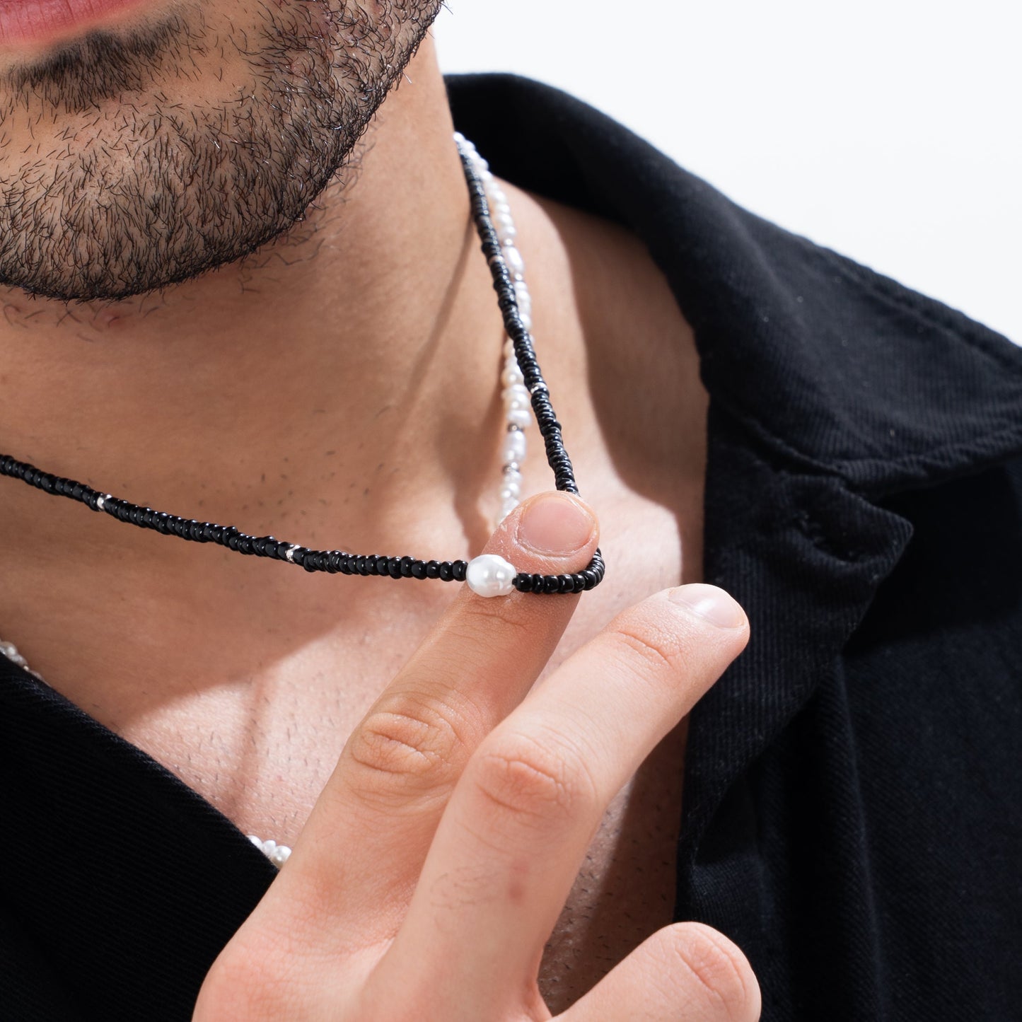 Midnight Pearl Layered Necklace
