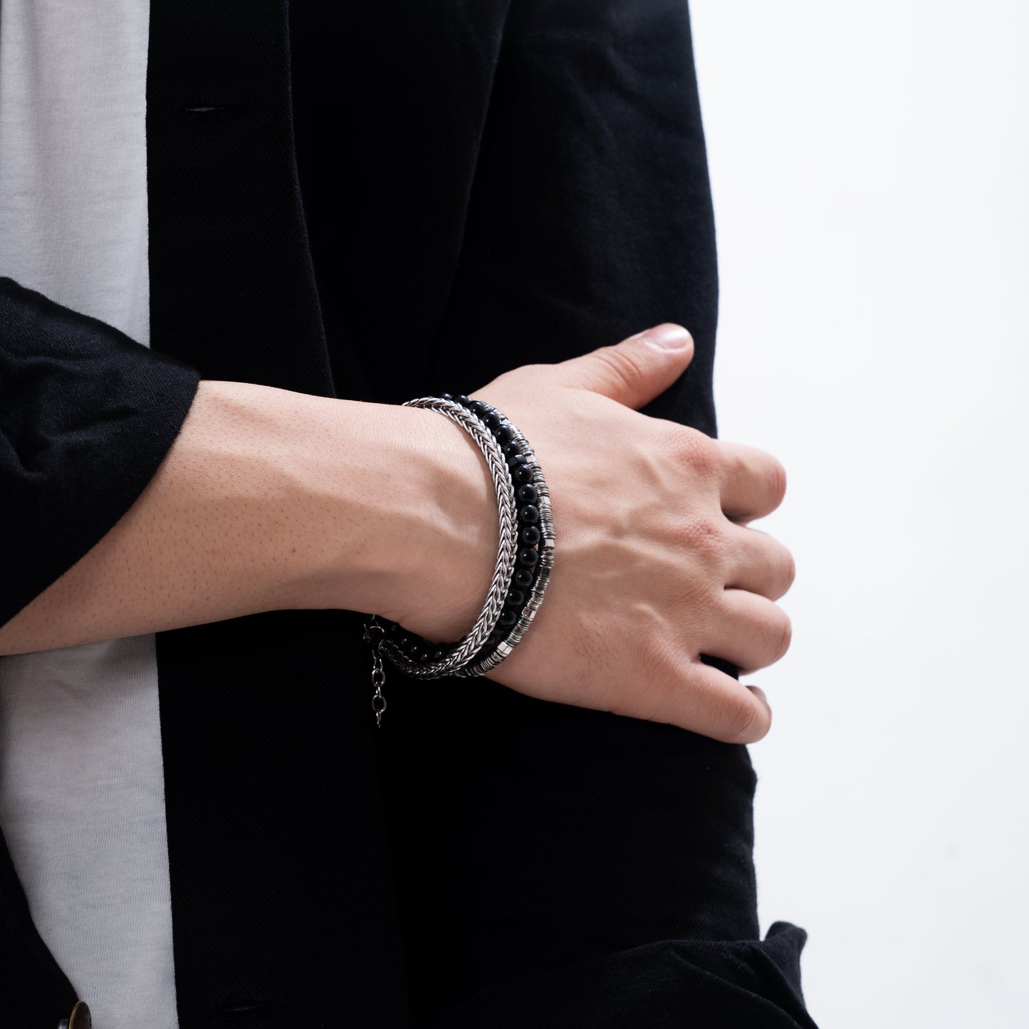 Silver Cascade Bracelet Stack