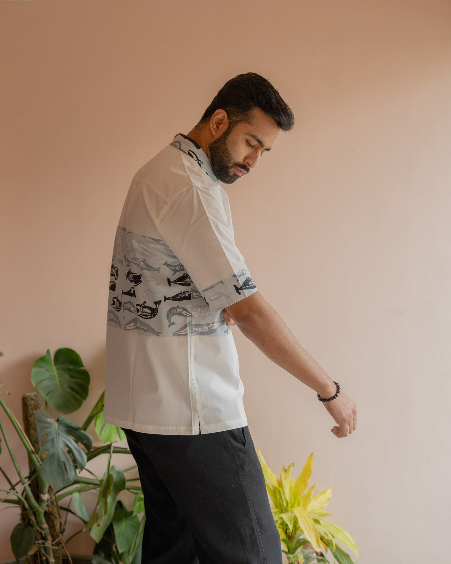 Skeleton Fish Sky Middle Patch Shirt
