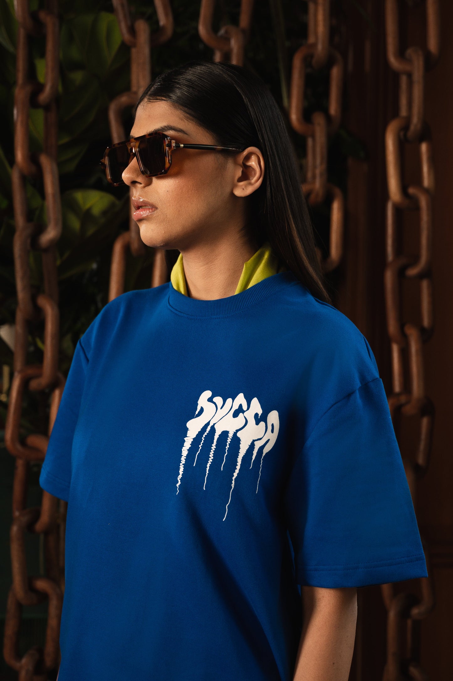 Fake Patch Tshirt in Royal Blue