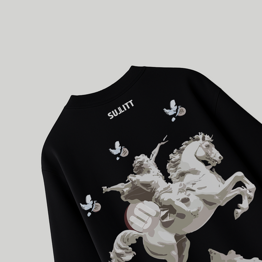 MIGHTY HORSE BLACK OVERSIZED T-SHIRT