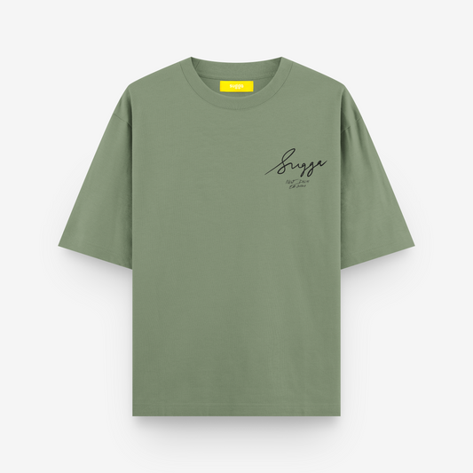 Sugga Handwritten Tshirt In Sage Green