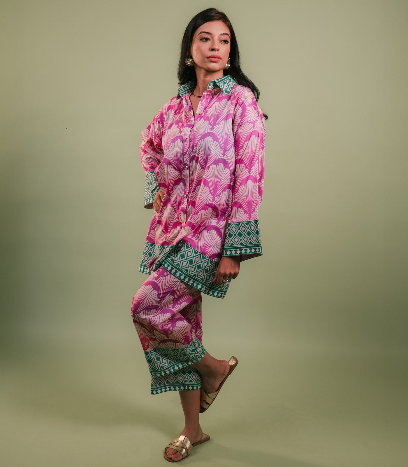 MAGENTA PRINTED CO ORD SET