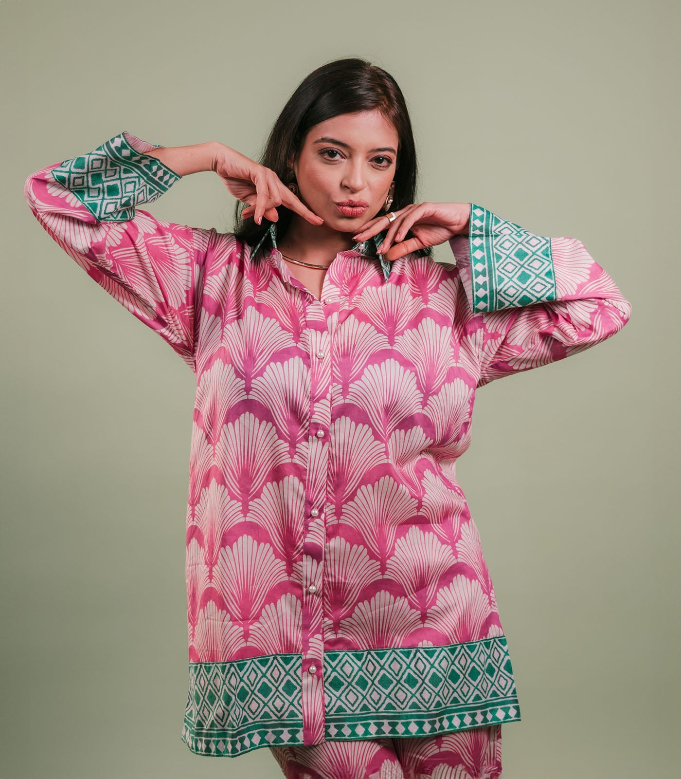 MAGENTA PRINTED CO ORD SET