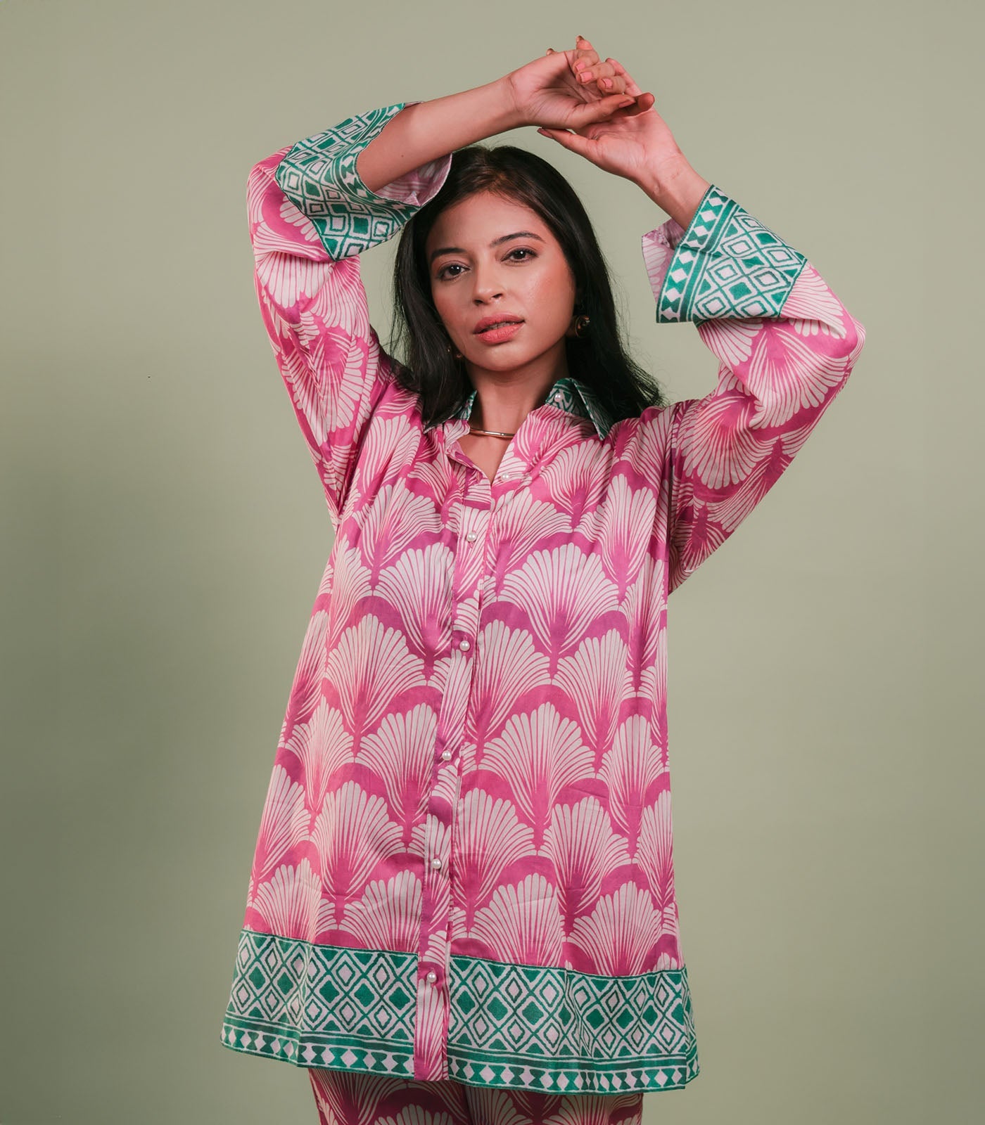 MAGENTA PRINTED CO ORD SET