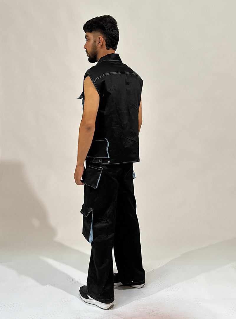 lahar jacket black sleeveless