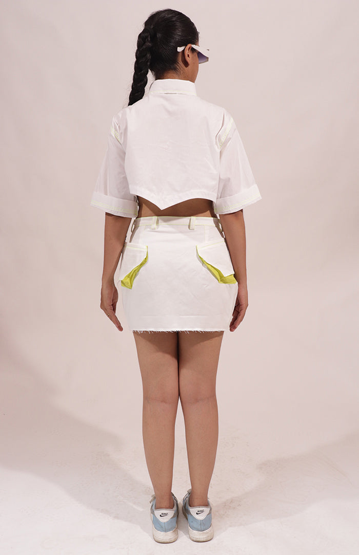 jaal crop shirt white