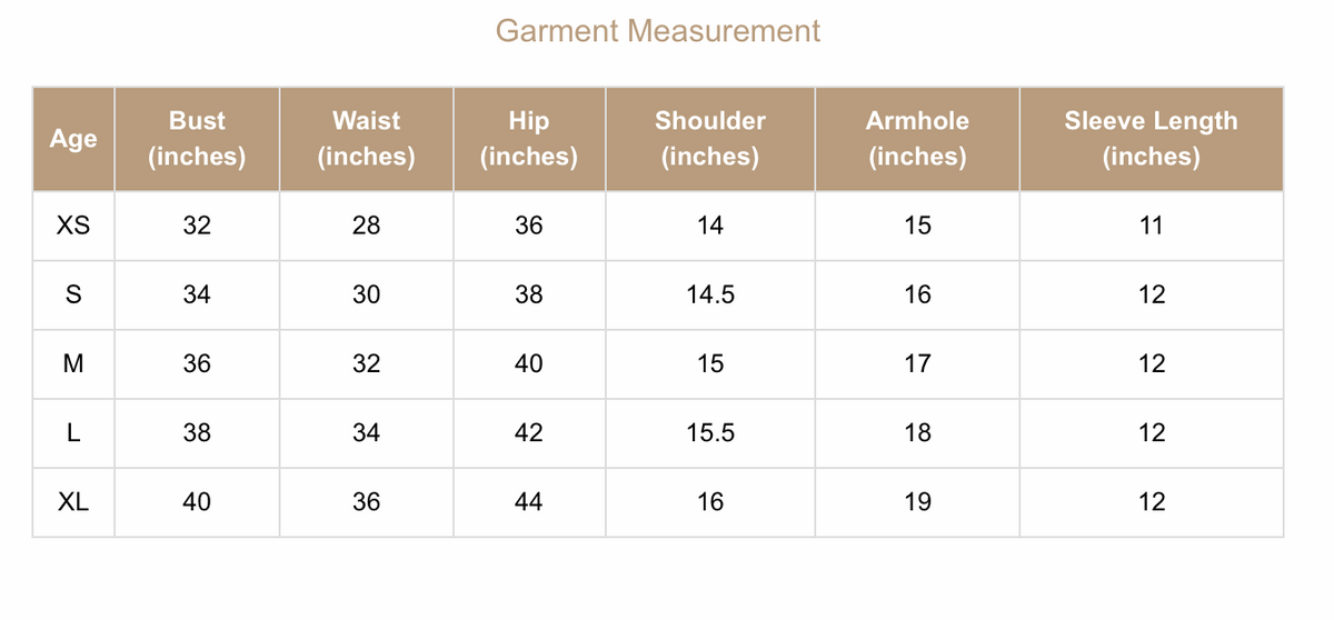 Size chart
