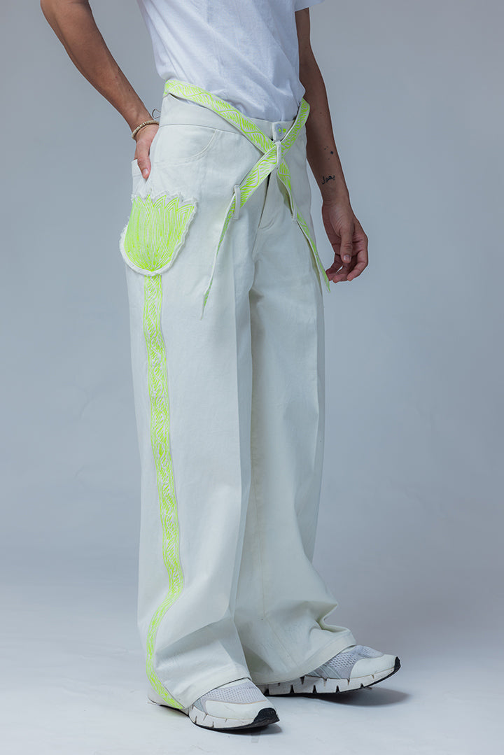 MAYAJAAL OFF-WHITE JACKET-JEANS SET