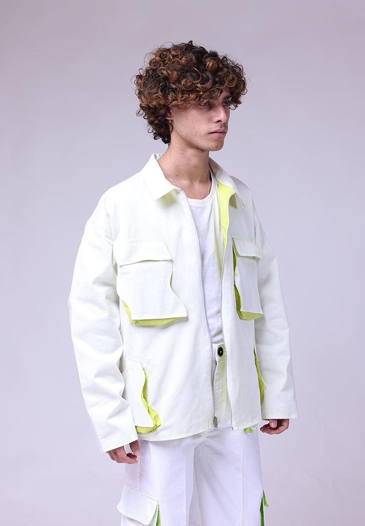 kid's river white jacket-pants set