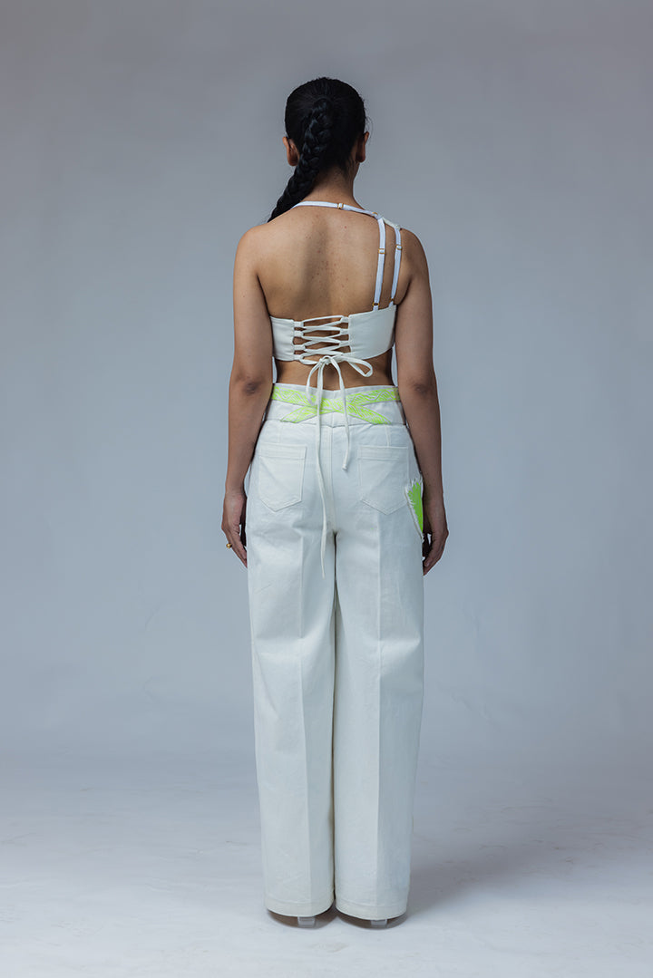 FLOWER FOR A LIT LADY JEANS (OFF-WHITE)