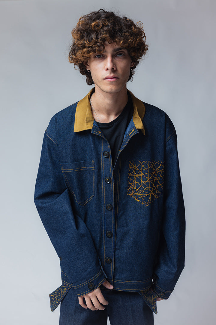MAYAJAAL BLUE DENIM JACKET-JEANS SET