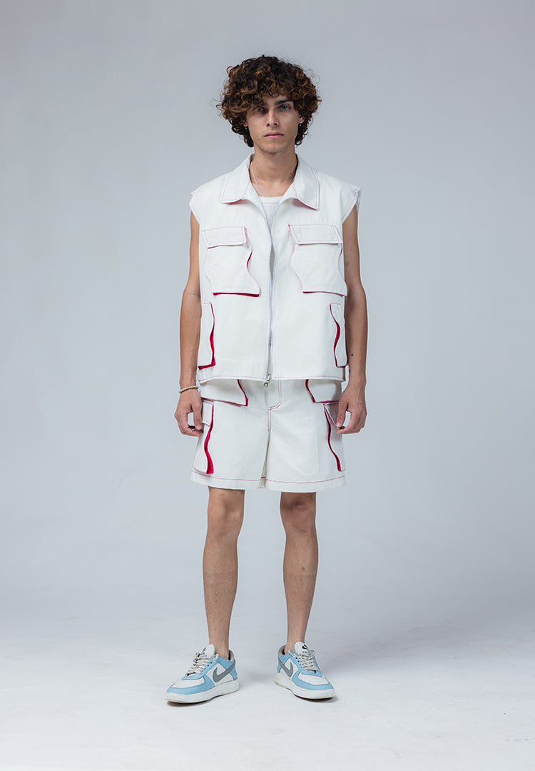 lahar shorts off white