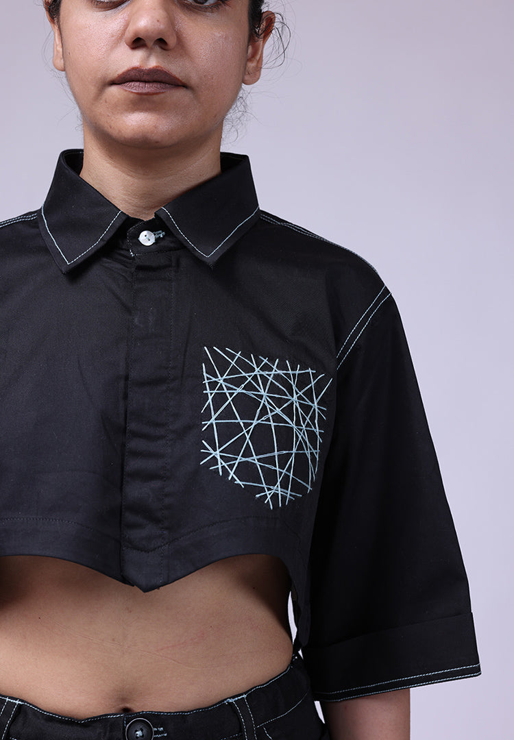 jaal crop shirt black