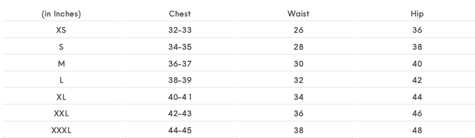 Size chart