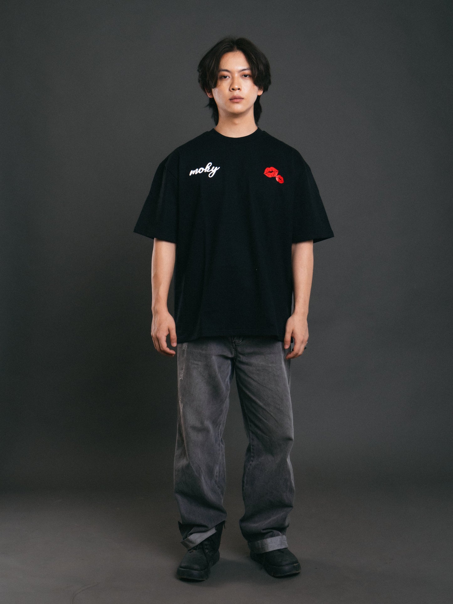 Unisex Phone Kiss Black T-shirt