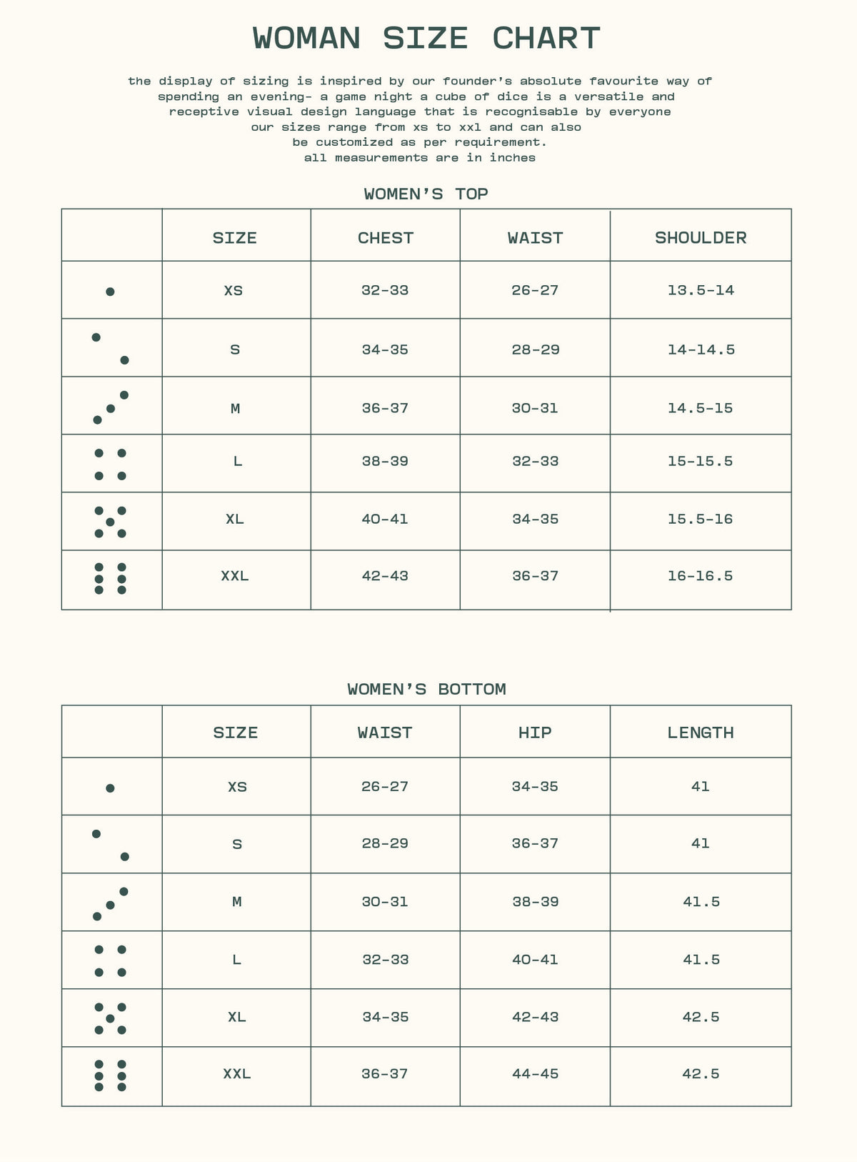 Size chart
