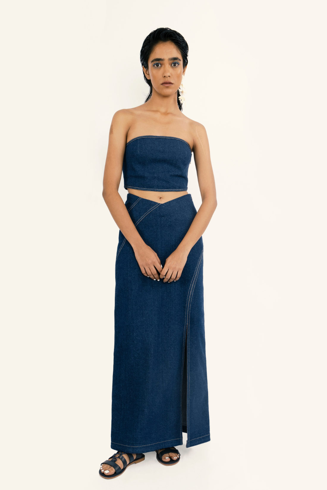 SEASONLESS DIAGONAL SLIT SKIRT