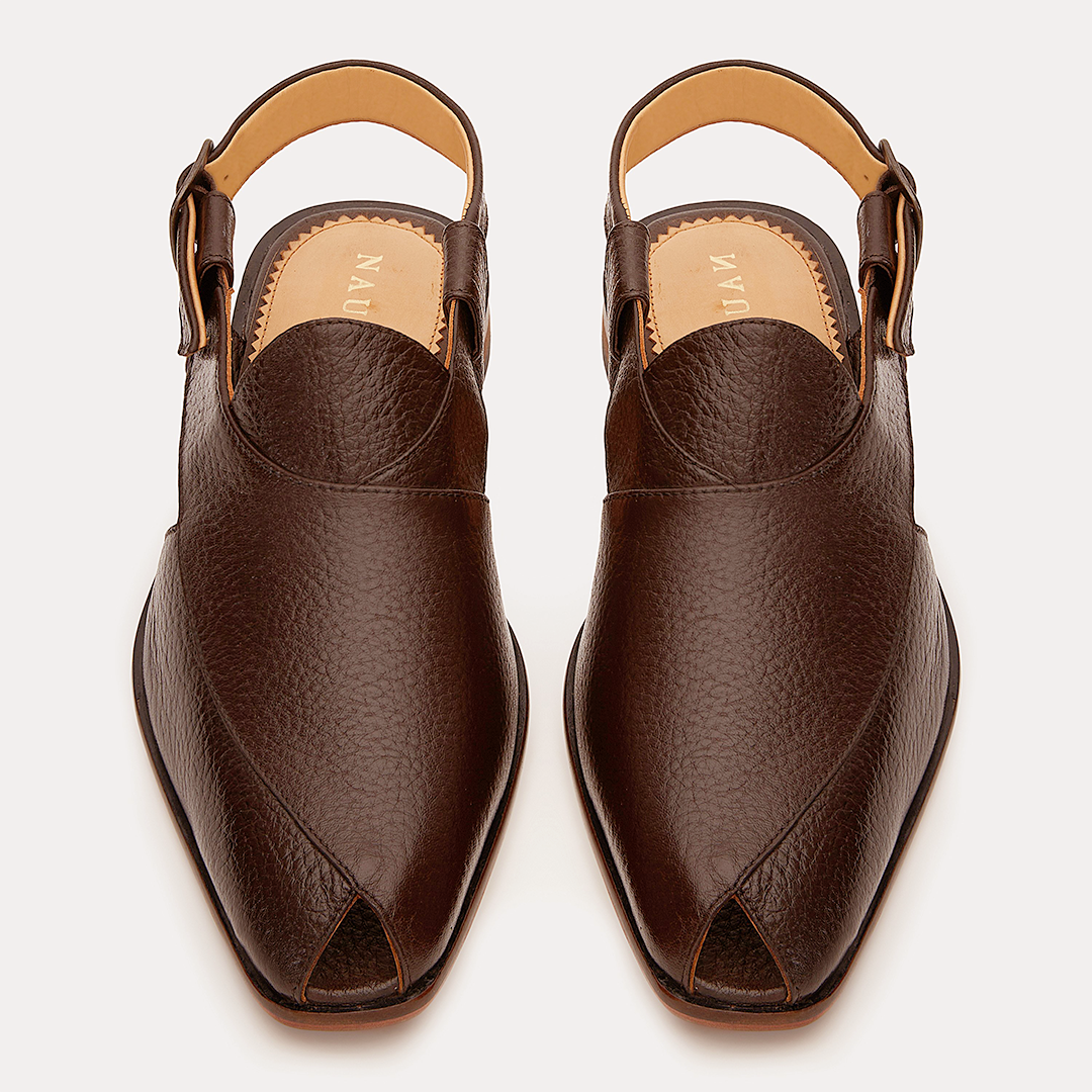 Peshauri Baandh | Choco Brown Milled Leather