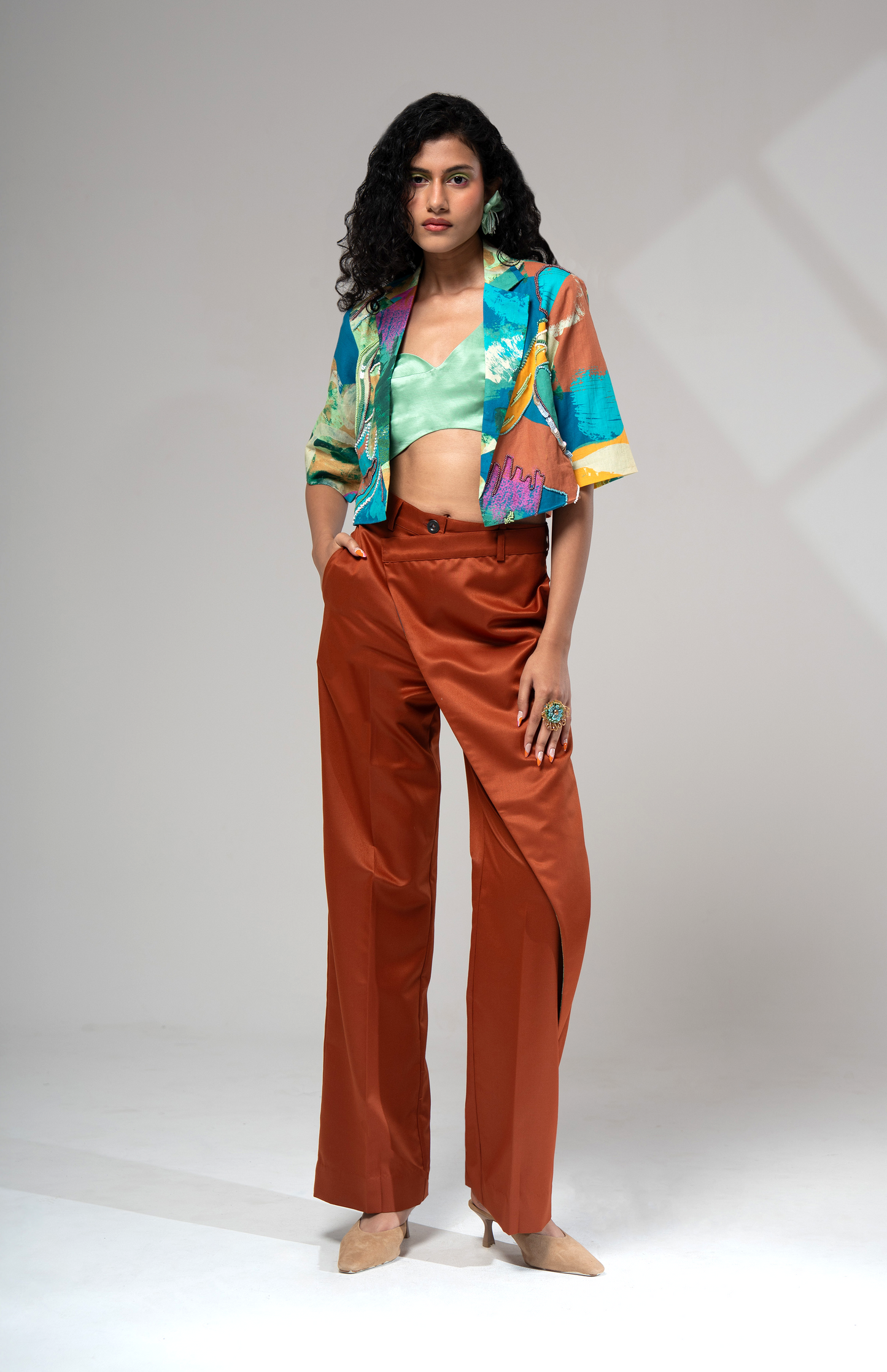 Bay Cropped Jacket Set w/ Bustier