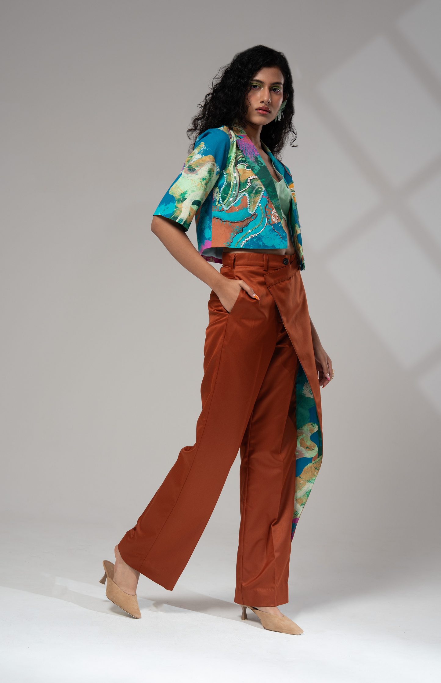 Bay Cropped Jacket Set w/ Bustier