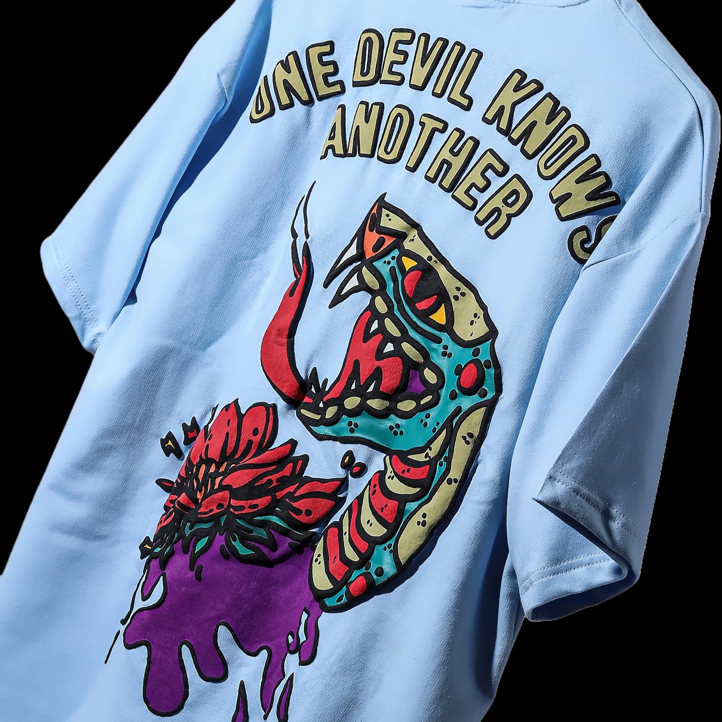 "ONE DEVIL KNOWS ANOTHER" Serpent Sky Tee.