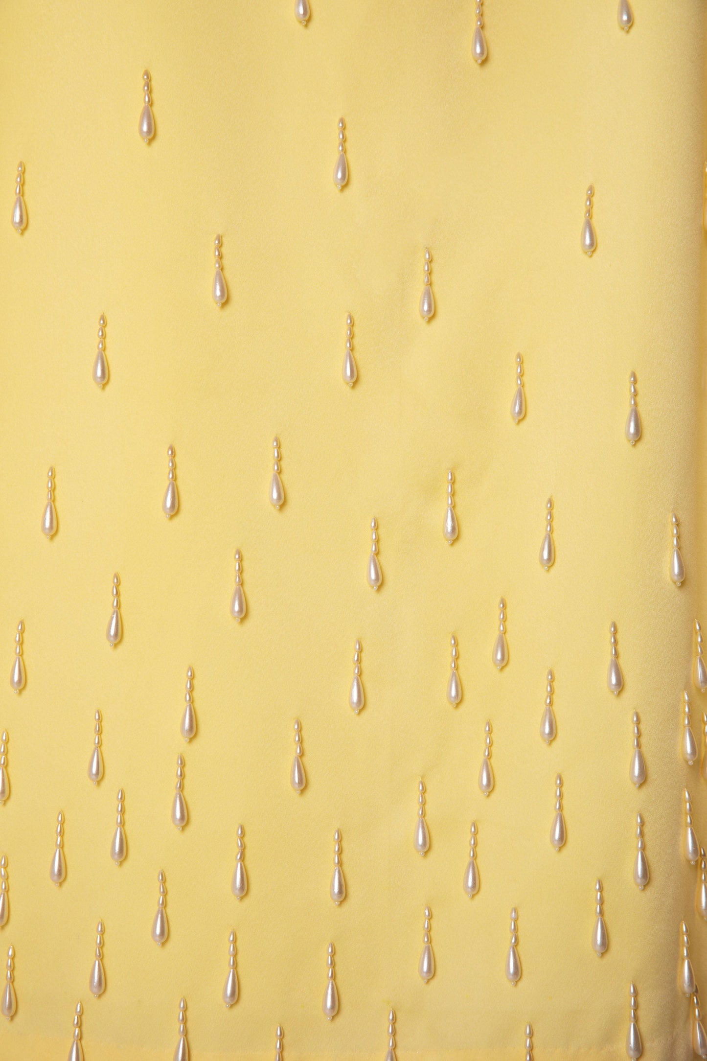BUTTER YELLOW EMBELLISHED ROUND NECK WOMEN'S DRESS