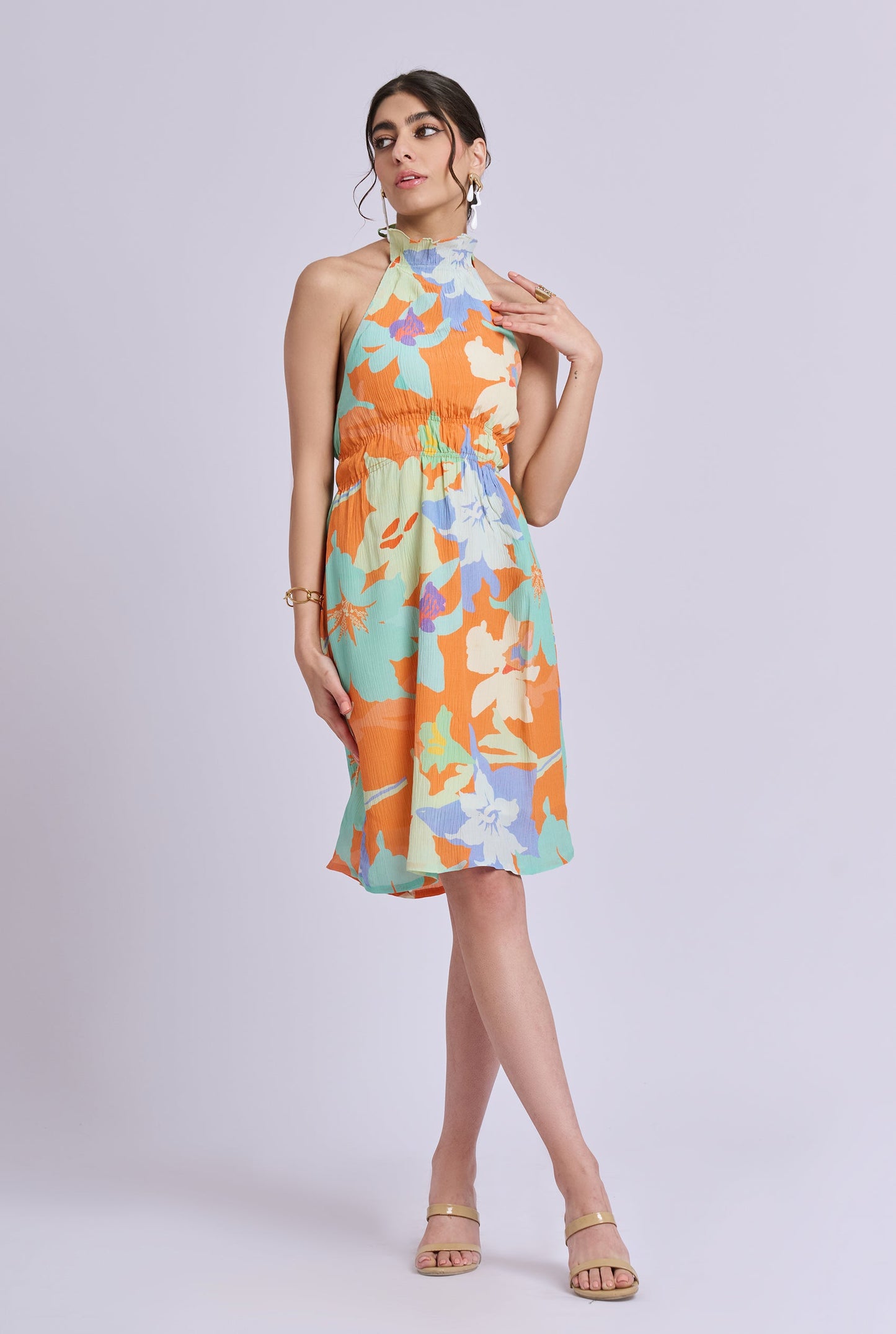 Chloe Multi Color Halter Dress