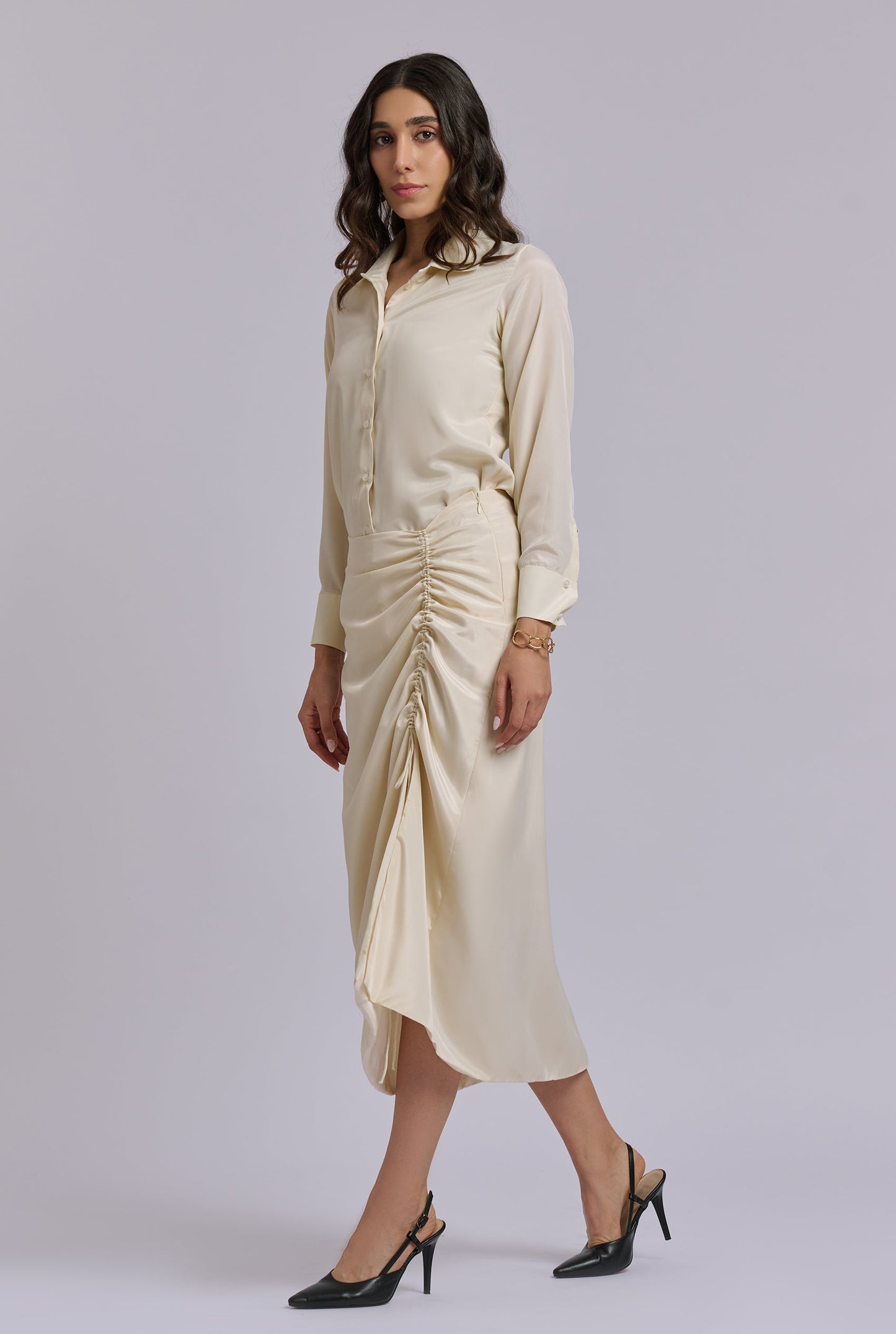 Lulu Champagne Color Skirt Set