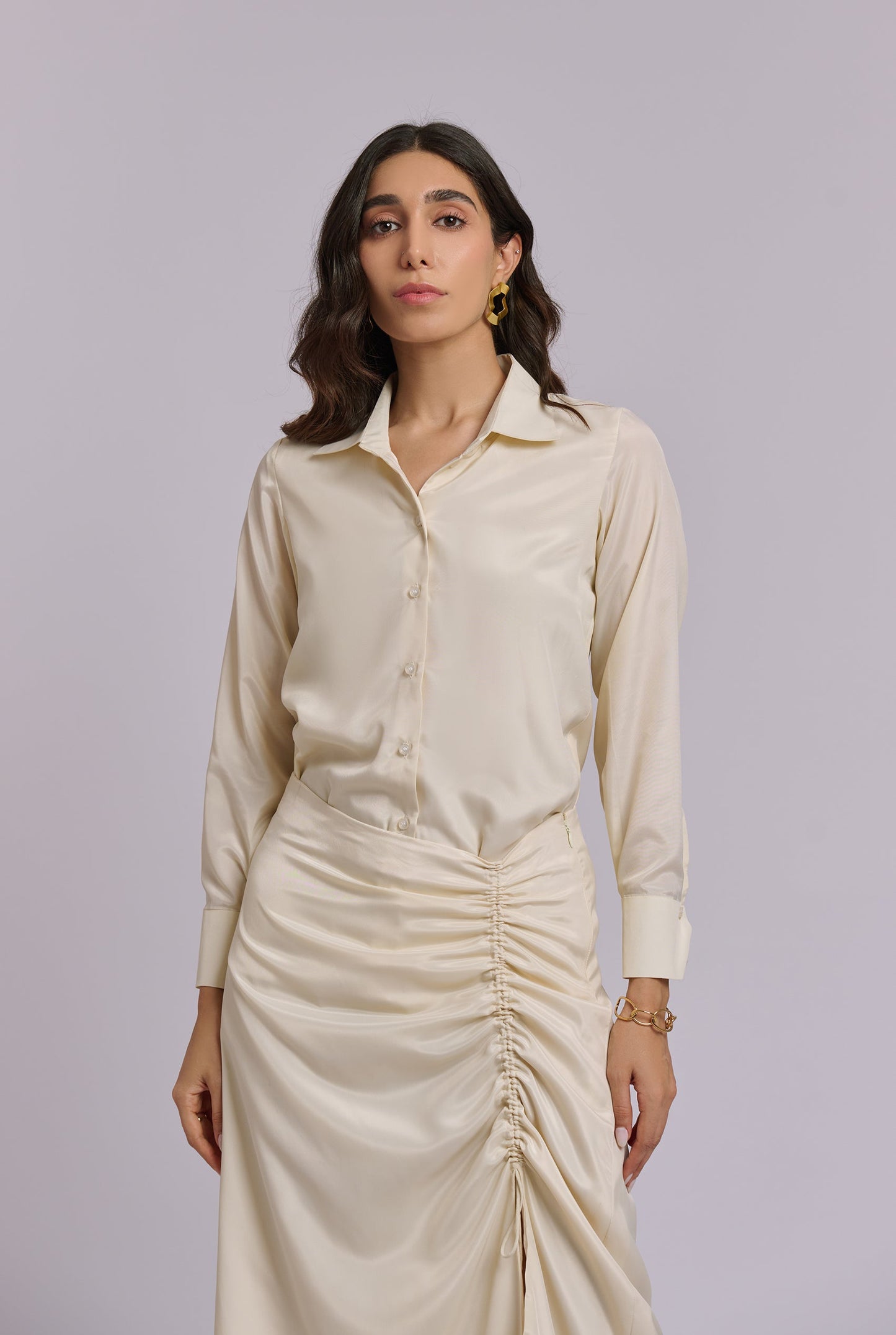 Lulu Champagne Color Skirt Set