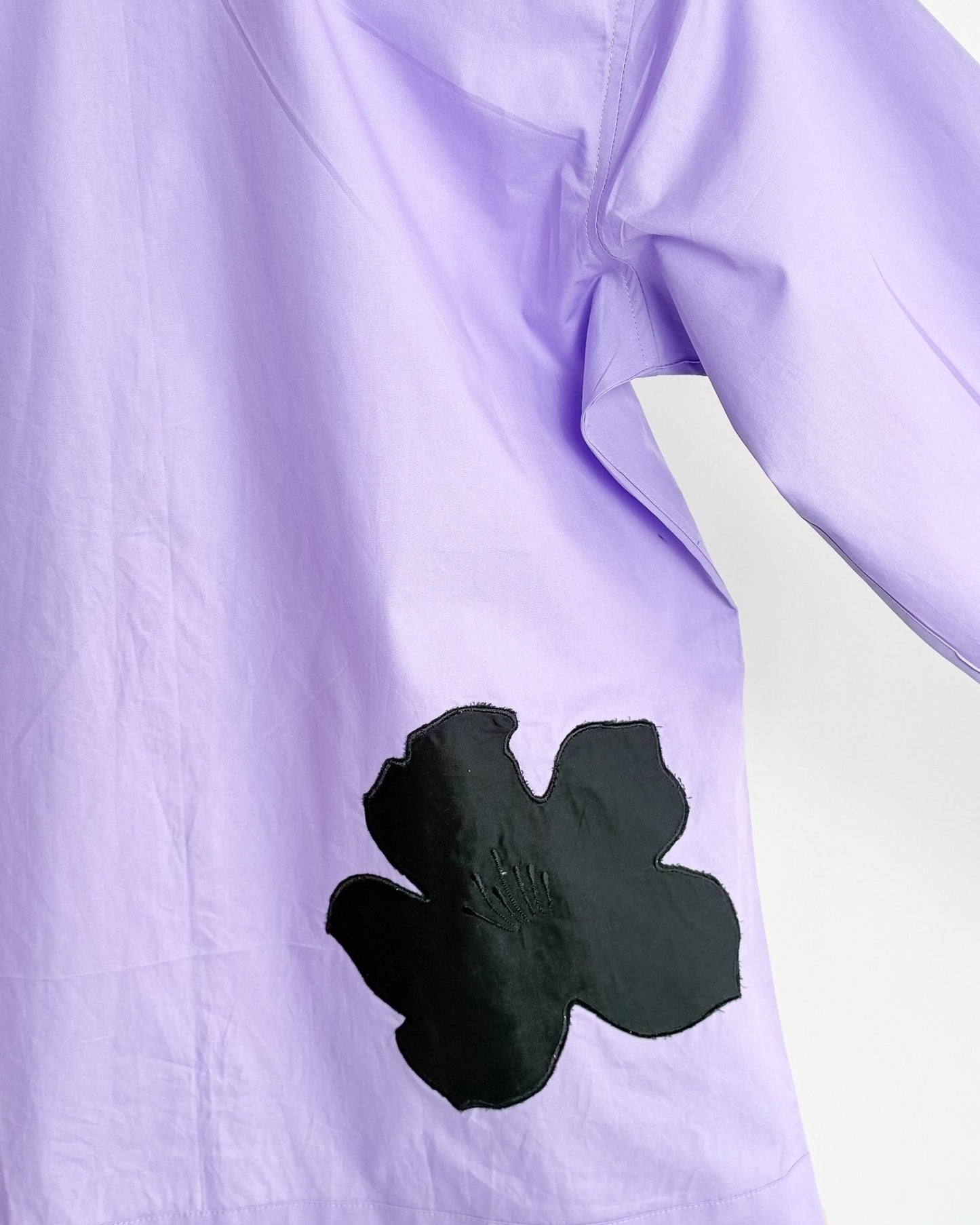 Appliqué Poplin Shacket - Lavender - erised pret