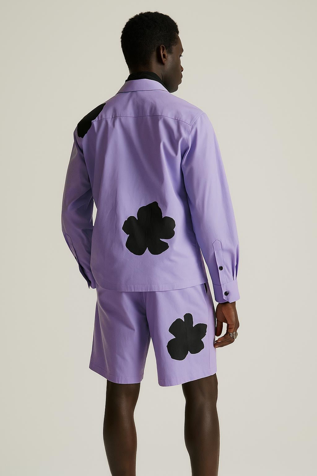 Appliqué Poplin Shacket - Lavender - erised pret